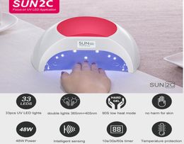 SUN2C 48W lampe à ongles lampe UV SHEUR SUN2 Séchante à ongles pour sèche-ongles en gel UVEL