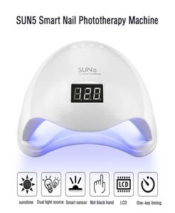 Sun5 48W nageldroger UV LED voor nagels lamp uithardende gel Pools snel drogen met auto -sensor manicure salon gereedschap8350549