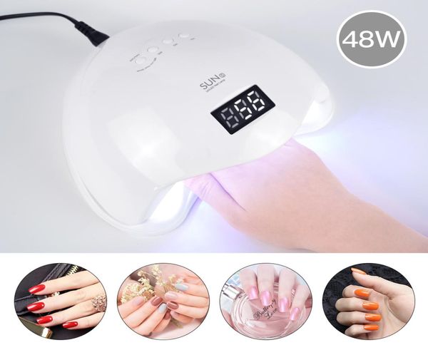 Secador de uñas Sun5, lámpara de LED UV de 48W, secador de uñas, Gel para uñas de los pies, máquina de manicura, herramienta para salón de arte, detección automática 8614846