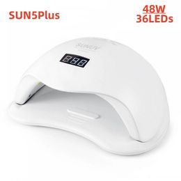Sun5Plus UV LED LED 48W Selector de uñas para curar todo tipo de esmalte de gel 99s bajo calor 36 LED Lámpara UV para dos manos Máquina de arte 240408