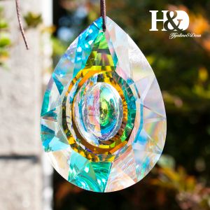 Suncatchers HD cristales colgantes prisma Suncatcher para decoración de ventanas 89mm AB piezas de araña DIY hogar decoración de boda accesorios artesanales