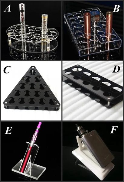 Articles divers Date Acrylique e cig affichage clair support noir support d'étagère base rack boîte vitrine pour batterie atomiseur rda boîte mod