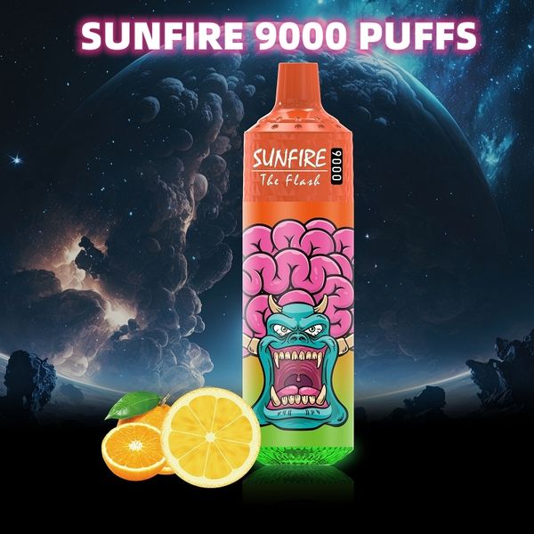 Sunfire 9000 Puff 9K cigarrillos electrónicos desechables Características de 18 ml Vape 3% 5% Recargable 600 mAh Batería Vape 9000 Puff Vapers Desechables 9K 12K Puffs Al por mayor Europa