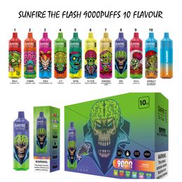 Sunfire 9000 Puffs Bar Disposable E Cigarettes Pod Vape Pod Device 600mAh Batterie 18ML CARTRILIE PRÉFULTE