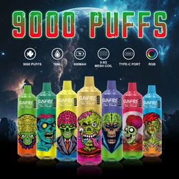 Sunfire 9000puffs desechables e cigarrillos de cigarrillos poderosas Batería recargable de 18 ml de carros de vapor vape grande de vape grande 8k 9k 10k 12k vs vapes rnm 9000 10000 12000 hojaldres