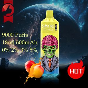 Sunfire 9000Puffs Wegwerp vape e sigarettes apparaatkit oplaadbare batterij 18 ml karren voorgevulde pods Big Puff 8K 9K 10K vapers 9000 10000 12000 China manufac