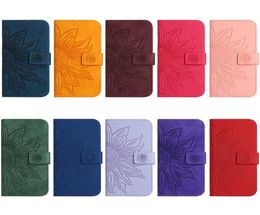 Cois de portefeuille en cuir de tournesol pour iPhone 14 plus 13 Pro Max 12 11 x xr xs 8 7 6 SE3 Flower Floral Élégant carte d'identité de crédit à la mode 9962642