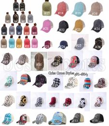 Chapeau en queue de cheval de tournesol 54 styles en maillage croisé Back Baseball Capuchée de baseball lavée en désordre en désordre ponycaps camionneur CYZ32255242120