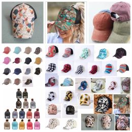 Zonnebloem paardenstaart hoed Criss Cross Mesh terug Baseball Cap gewassen noodlijdende rommelig broodje Ponycaps Trucker hoeden CYZ3225 ZZ