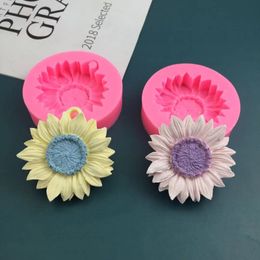 Moldes de silicona de girasol aromaterapia con vela de vela de jabón de jabón para jabón para herramienta de decoración de pasteles de fondant moldes de bricolaje