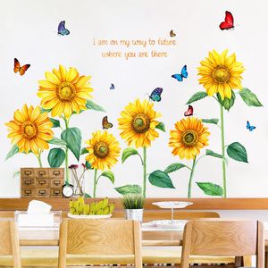 Tournesol Stickers Muraux Chambre Chaud Salon Autocollants Décoratifs Amovible Approvisionnement En Gros Impression 1224071