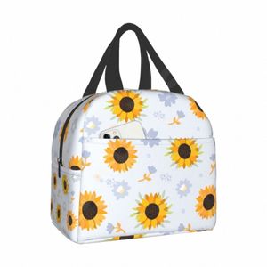 Sunfr Sac à lunch You Are My Sunshine Boîte à lunch isolée Refroidisseur Sac fourre-tout réutilisable étanche thermique pour les femmes Travail Pique-nique h2Sd #