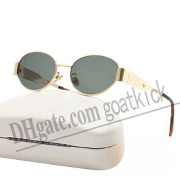 lunettes de soleil designer femme lunettes hommes et femmes universelles polarisées ovales lunettes de soleil cerclées en métal repose-nez en métal temples polis lunettes de soleil élite