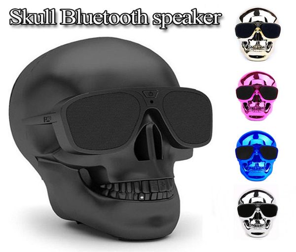 Lunettes de soleil crâne sans fil Bluetooth haut-parleur Halloween cadeau tête de crâne forme haut-parleur subwoofer SoundBox6895038