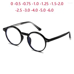 Zonnebril 0 -0,5 -0,75 tot -6 Anti Blue Rays Student Ronde Bril Voor Bijziend Mode TR90 Dames Heren Bijziend Lunettes