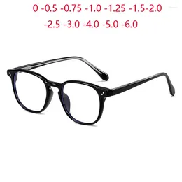 Lunettes de soleil -0,5 -0,75 à -6,0 tr90 carré personnaliser les lunettes de prescription Femmes hommes anti-réfléchissants Lunes finies