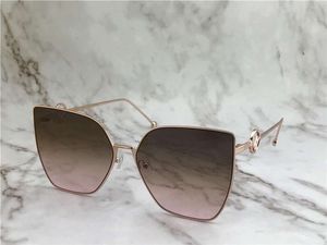 Zonnebril 0323/S Rose Gold/Brown Shaded Cat Eye Dames zonnebril bril uv Eyewear met doos