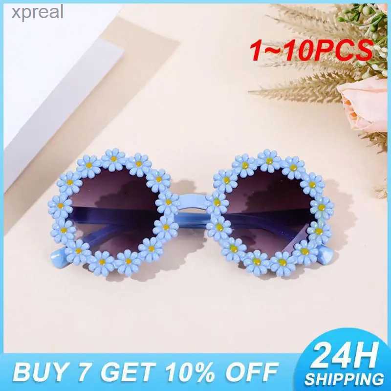 Sunglasses 1-10 pieces of sunglasses fashionable daisy clothing accessories colored glasses lightweight portable round frame childrens products WX