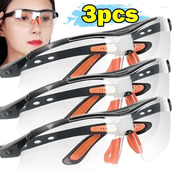 Lunettes de soleil 1 / 3pcs Anti-Spllash Travail Sénaillement Lunes Oeil Protection des lunettes de protection Industriel Proof de poussière de vent Industriel Cycling