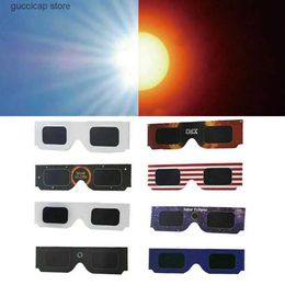 Zonnebrillen 10/20 st Paper Zon Eclipse Glazen Volledige Observatie Zonneglazen UV Bescherming Oogaanzicht op 14 oktober 2023 Cirkelzon Eclipse Y240318