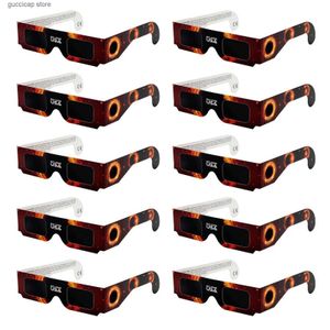 Lunettes de soleil 10 paquets de lunettes d'observation de l'éclipse solaire, filtres photo de récompense certifiés ISO Y240318