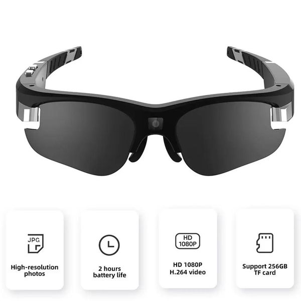 Gafas de sol 1080P HD Cámara deportiva inteligente liviana Gafas Gafas de sol para montar Audio Video Grabador de fotos Soporte 256G Tarjeta TF Cámara DVR DV