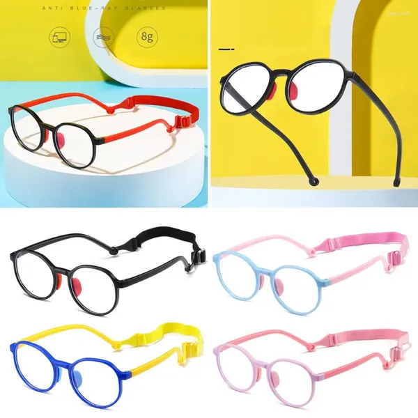 Gafas de sol 1pc Anti-Luz Azul Gafas para niños Niños Niños Niñas Computadora Protección ocular Gafas Ultra Marco con cordón