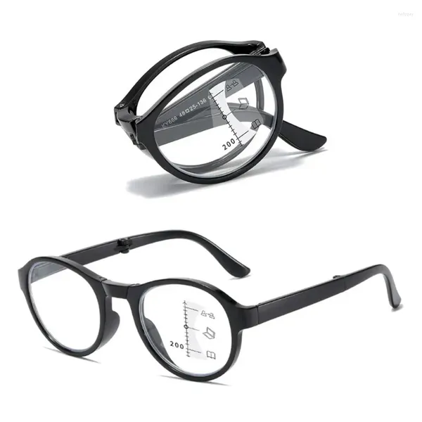 Lunettes de soleil 1PC pliable progressif multi-focus lunettes de lecture pour hommes femmes Anti-lumière bleue ultralégère multifocale presbytie lunettes