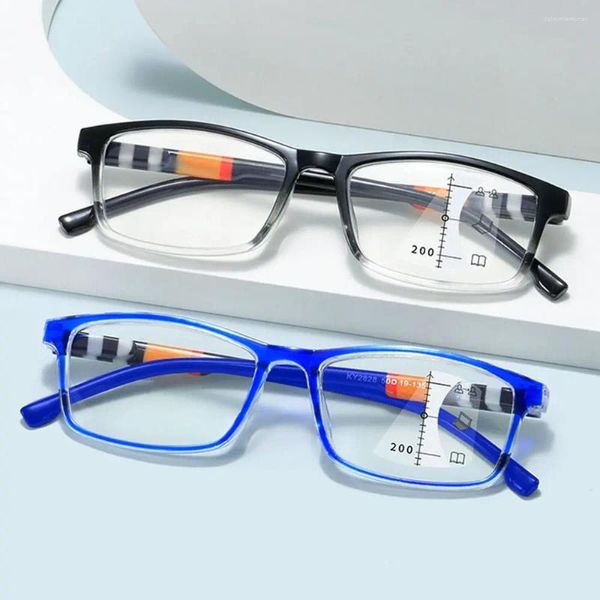 Lunettes de soleil 1pc Progressive Multi-Focus Lunes de lecture pour hommes Femmes anti-bleu Lumières près de la presbytie lointaine