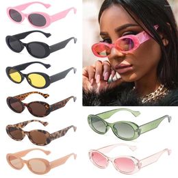 Lunettes de soleil 1PC Vintage gothique petites femmes mode léopard gelée couleur lunettes ovales hommes Ins tendances nuances UV400 lunettes