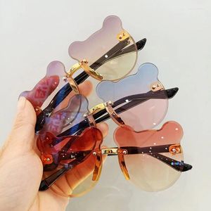 Gafas de sol 1 unids oso encantador niños al aire libre verano sin montura UV400 gafas kawaii moda niños niño niña gafas de protección solar