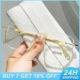 Lunettes de soleil 1pcs Spectacle optique Eyeglass transparent grand cadre homme et femmes lunettes plates accessoires de lunettes lecture