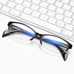 Zonnebrillen 2 paren ultralichte ovale leesbril vrouwen heren hars semi-rim frame anti blu vermoeidheid 1 3 tot 4