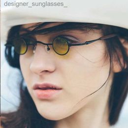 Lunettes de soleil 2019 New Fashion Gothic Steampunk Tiny Round Sunglasses Femme Men Brand Design Small Frame Vintage Sun Verres UV400L231214