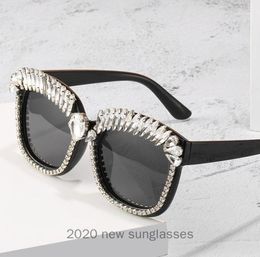 Zonnebrillen 2021 Crystal Luxury Diamond oversized vrouwen merkplein voor vrouwelijk groot frame strass Bling Glasse NX19151881