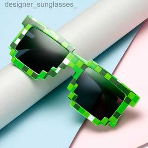 Zonnebrillen 2021 Nieuwe mode Zonnebril Hot Koop Zonnebril Creeper Bril Nieuwigheid Mozaïek Grappige Goggles Jongens Meisjes Pixel EyewearL231114