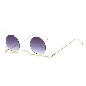 Lunettes de soleil 2021 petites femmes rondes hommes UV400 Metal Designer Punk Sun Glasses Steampunk Vintage Goggles Shades 2973
