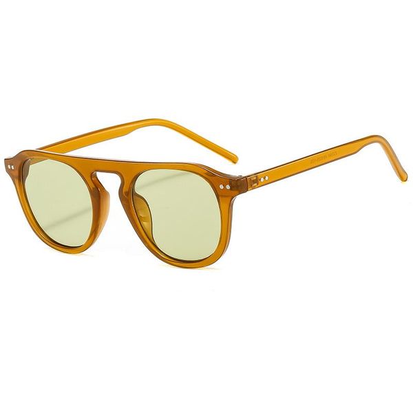 Gafas de sol 2021 Vintage naranja redondas para mujer gafas de Color gelatina gafas de moda estilo Punk al aire libre UV400