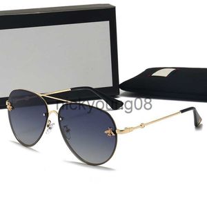 Lunettes de soleil 2022 Marque designer lunettes de soleil petite abeille mode nouveau métal grand cadre Lunettes de soleil rétro hommes et femmes lunettes haut de gamme UV400 x0710