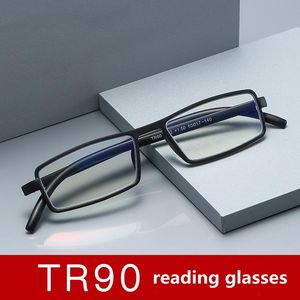 Lunettes de soleil 2022 lunettes de lecture confortables Tr90 léger Anti-Blu-Ray mâle petite boîte Simple vieil homme miroir