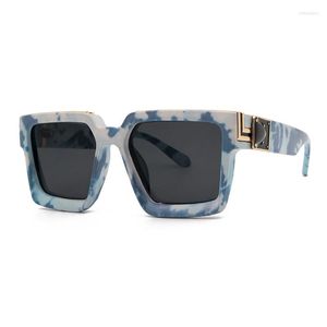 Gafas de sol 2022 Fashion Cool Cool Sky Blue Sky White Cloud Style Millionaires Diseño de marca Sun Glasses