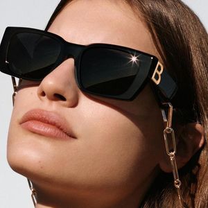 Gafas de sol Moda Único Cuadrado Mujeres Diseñador de la marca Letra B Gafas de sol Mujer Punk Sombras Hombres Conducción Verano
