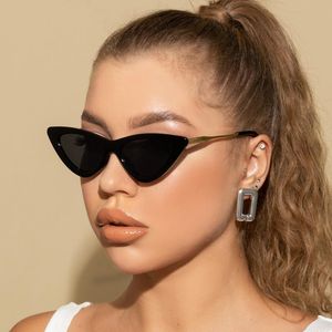 Gafas de sol 2022 de ojo de gato para mujer, gafas de sol de marca de diseñador a la moda con montura pequeña para mujer, gafas de tendencia UV400
