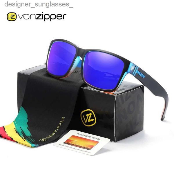 Gafas de sol 2022 Nueva marca VZ VON Cremallera Gafas de sol Cuadrado Polarizado Mens Sports Party Eyewear Uv400 9 colores con Casel231214