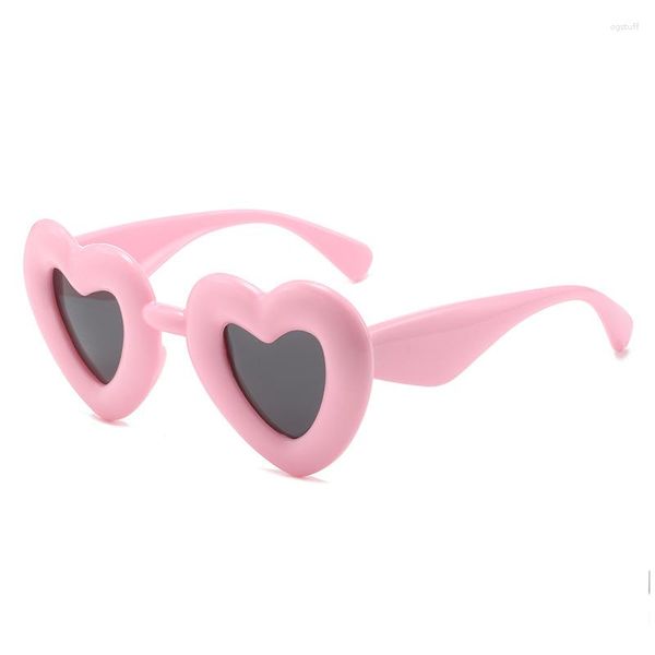 Gafas de sol 2023 Candy Tone para mujer Y2K Tendencias de la moda europea y americana Gafas de amor en forma de corazón UV400