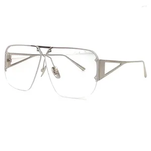 Lunettes de soleil 2023 Miroir électroplaté Toad Femme Fime mince Big Bright Ins Rimless Lunes