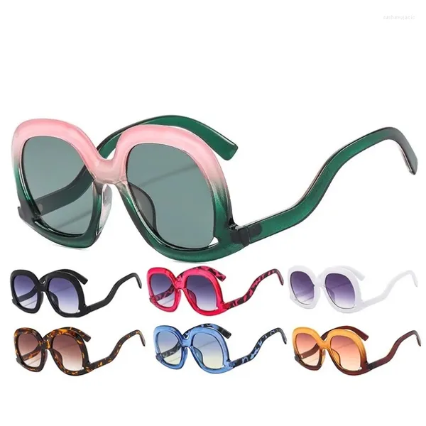 Lunettes de soleil ovales surdimensionnées pour femmes, Punk, tendance Y2k, haute qualité, Design Unique, fête amusante, UV400, 2023