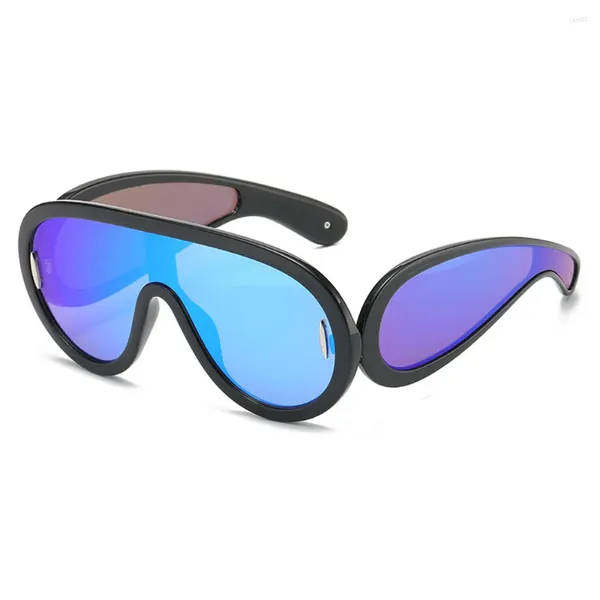 Gafas de sol 2023 Personalidad de la moda Deslumbrante Marco grande Colorido Mujeres y hombres Todo en uno Película Estilo Punk Gafas para adultos