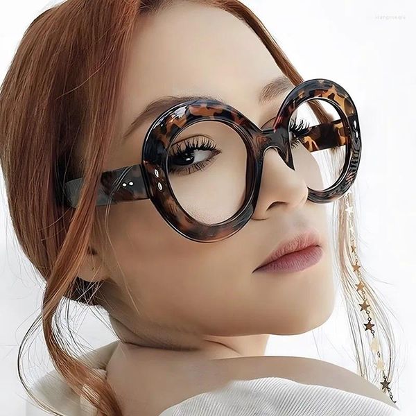 Lunettes de soleil 2023 Mode Vintage Rivet Rond Femmes Optique Anti-bleu Lunettes Cadre Femme Lunettes Oculos Gafas Lunettes