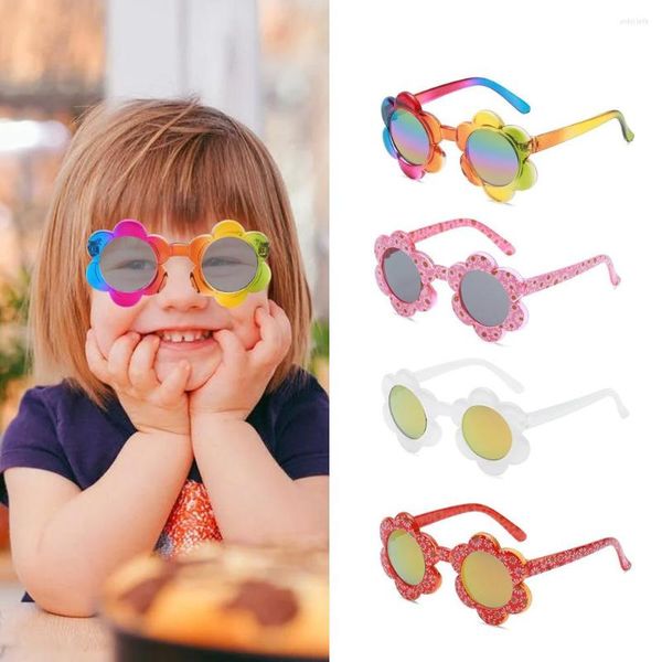 Lunettes de soleil 2023 fleur enfants rond mignon enfants filles bébé nuances lunettes UV400 extérieur Protection solaire lunettes